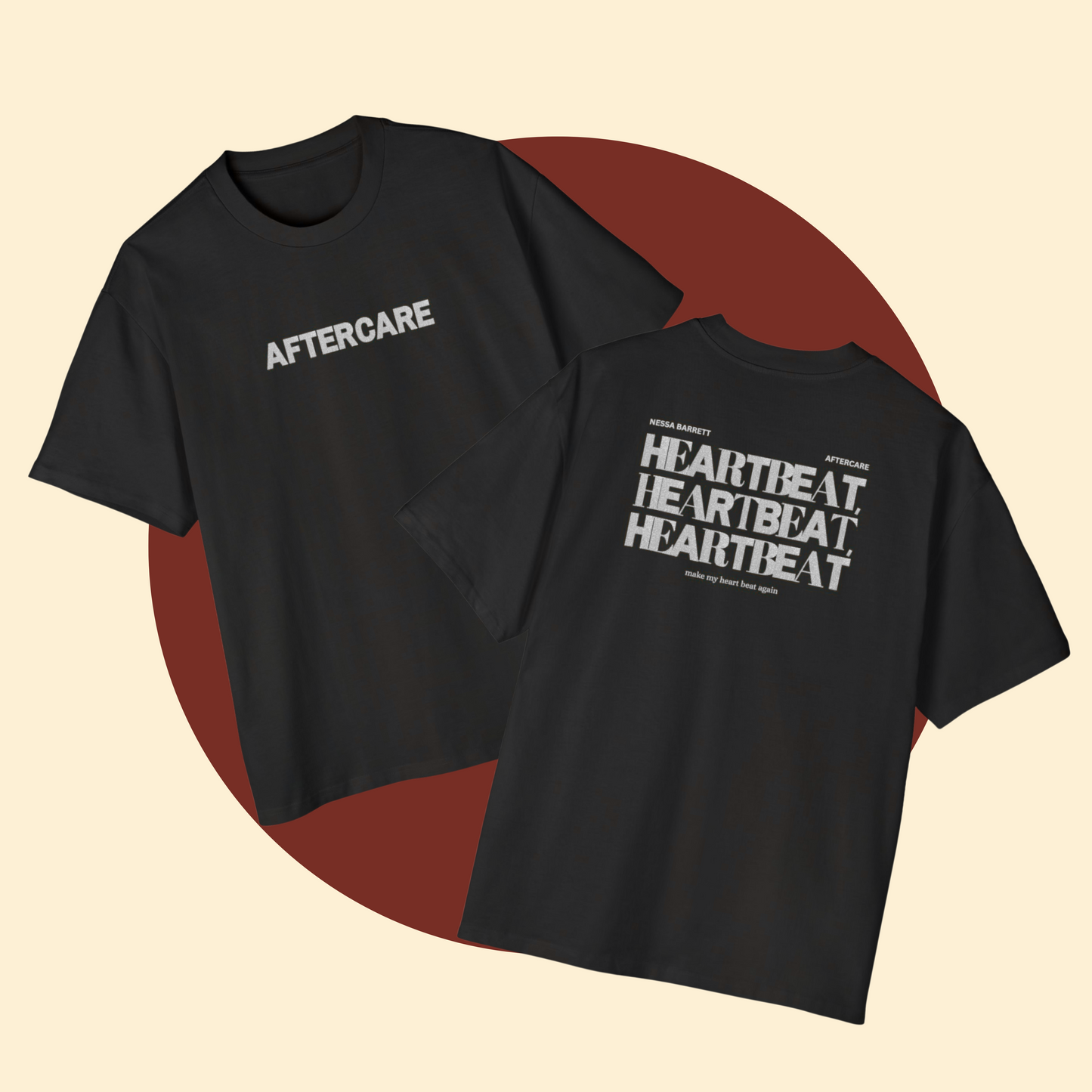 Nessa Barrett 'HEARTBEAT' Glitter Text Tee