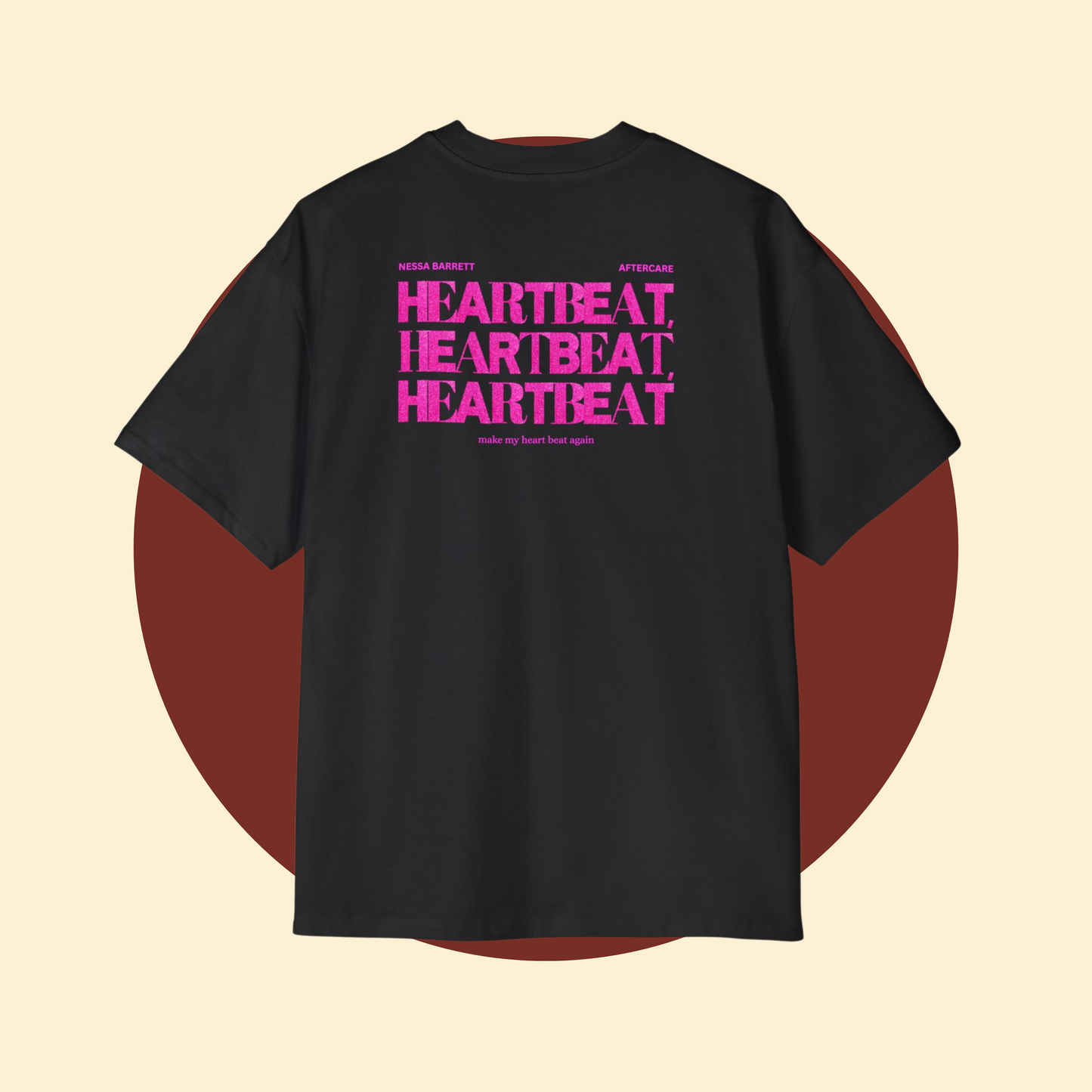 Nessa Barrett 'HEARTBEAT' Glitter Text Tee