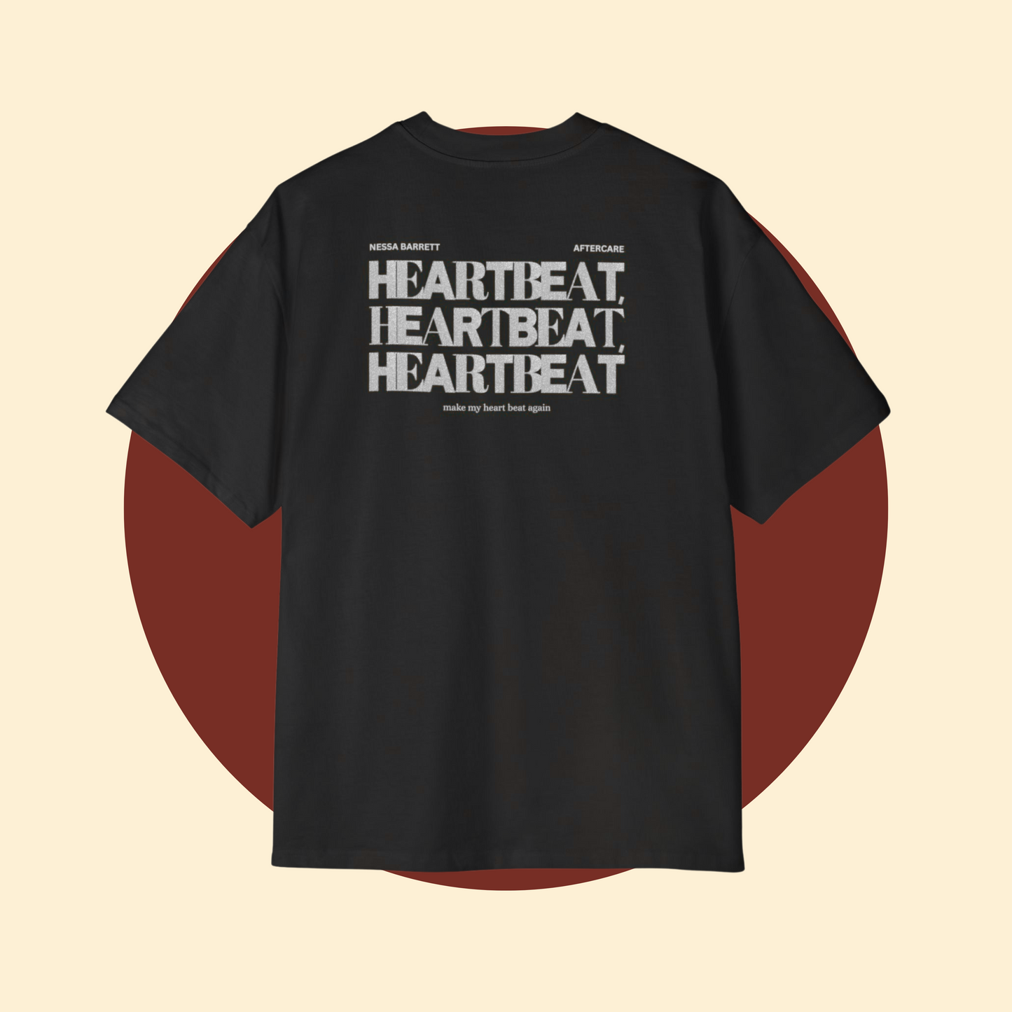 Nessa Barrett 'HEARTBEAT' Glitter Text Tee