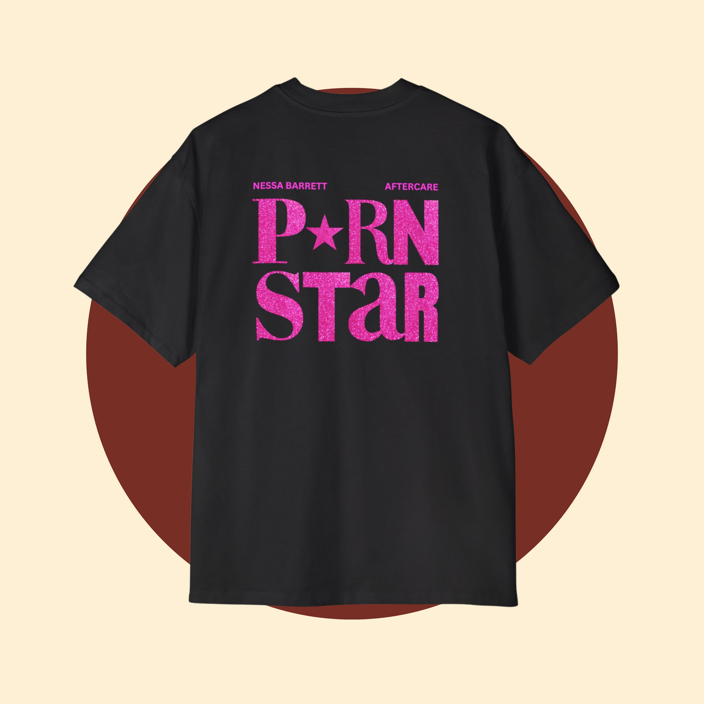 Nessa Barrett 'P*RNSTAR' Glitter Text Tee