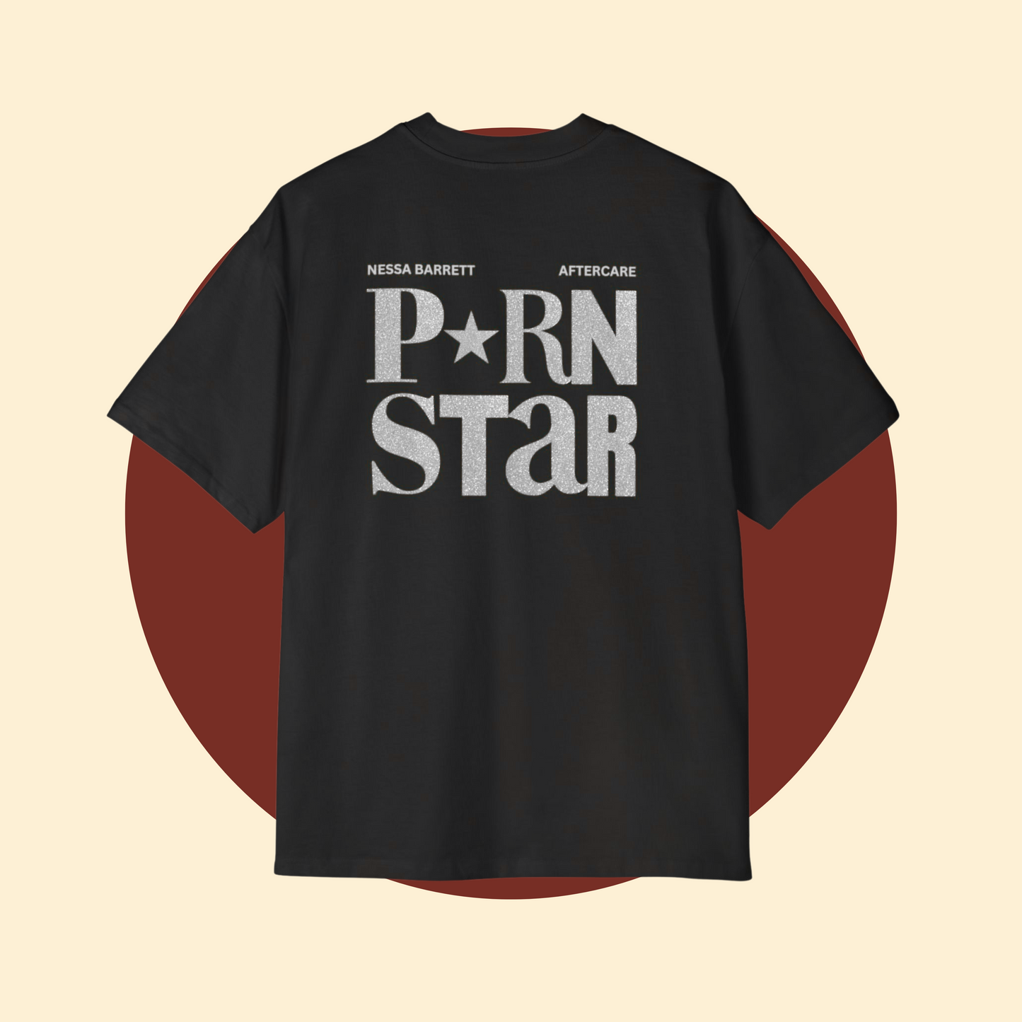 Nessa Barrett 'P*RNSTAR' Glitter Text Tee