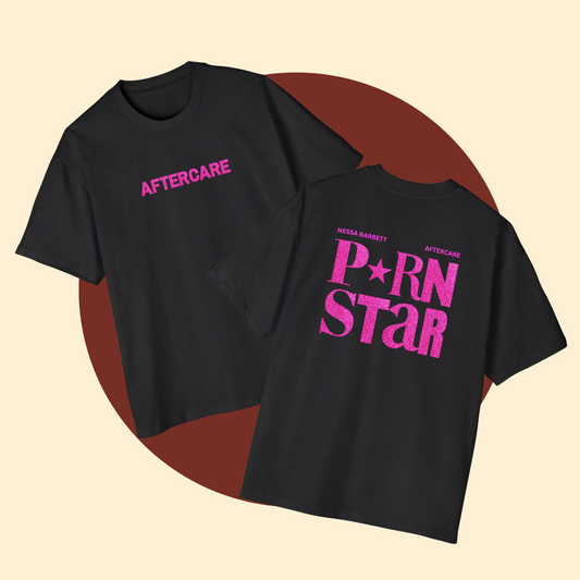 Nessa Barrett 'P*RNSTAR' Glitter Text Tee