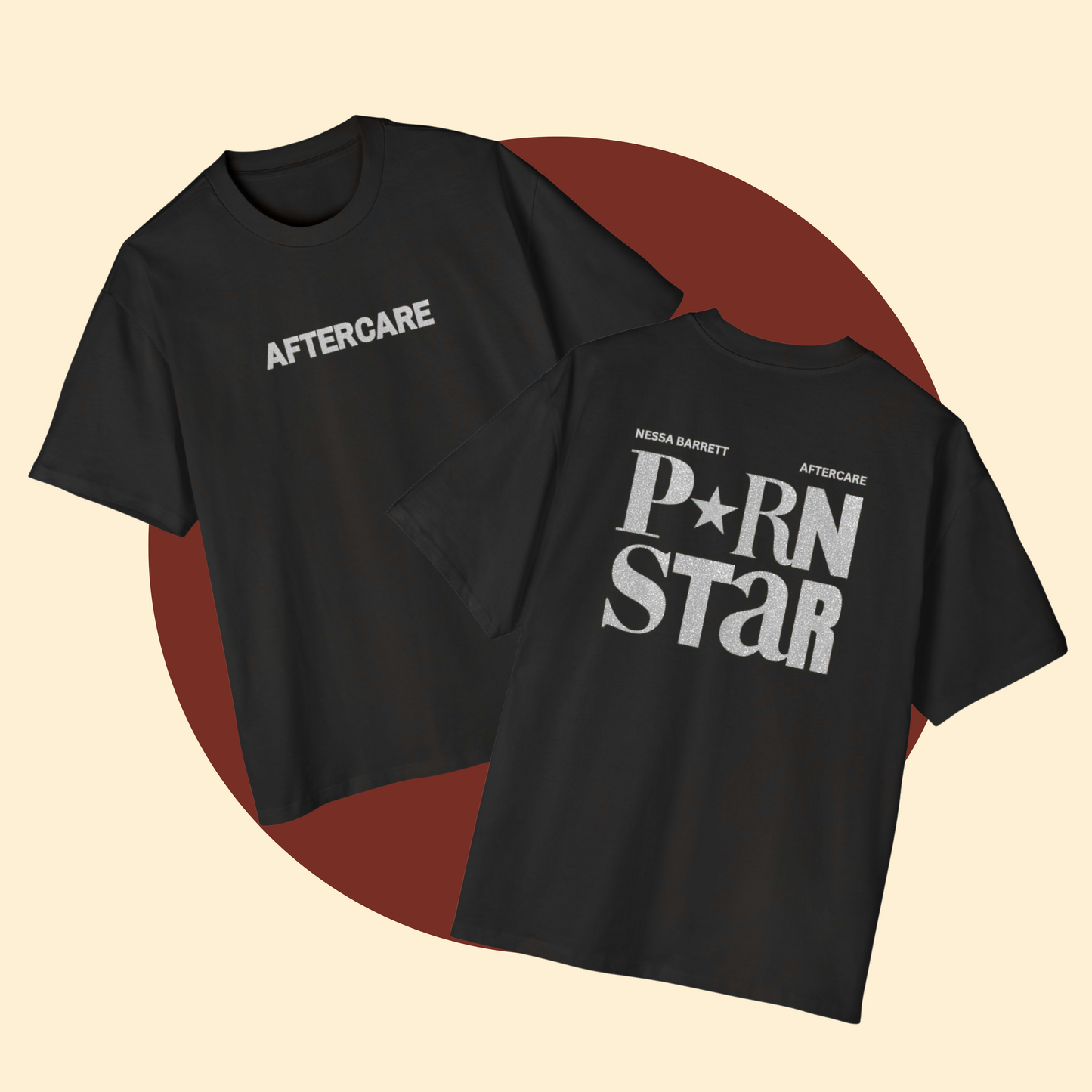Nessa Barrett 'P*RNSTAR' Glitter Text Tee